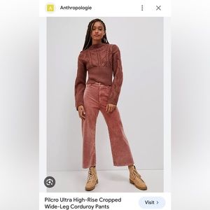 NWT ANTHROPOLOGIE PILCRO CORDUROY SALMON 30 pants
